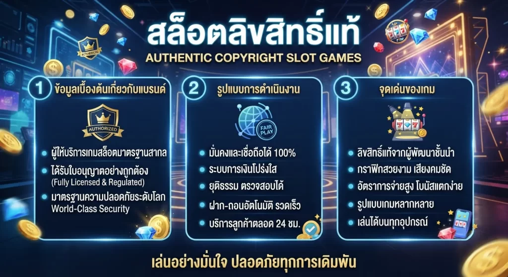 จุดเด่นของเกมสล็อตลิขสิทธิ์แท้